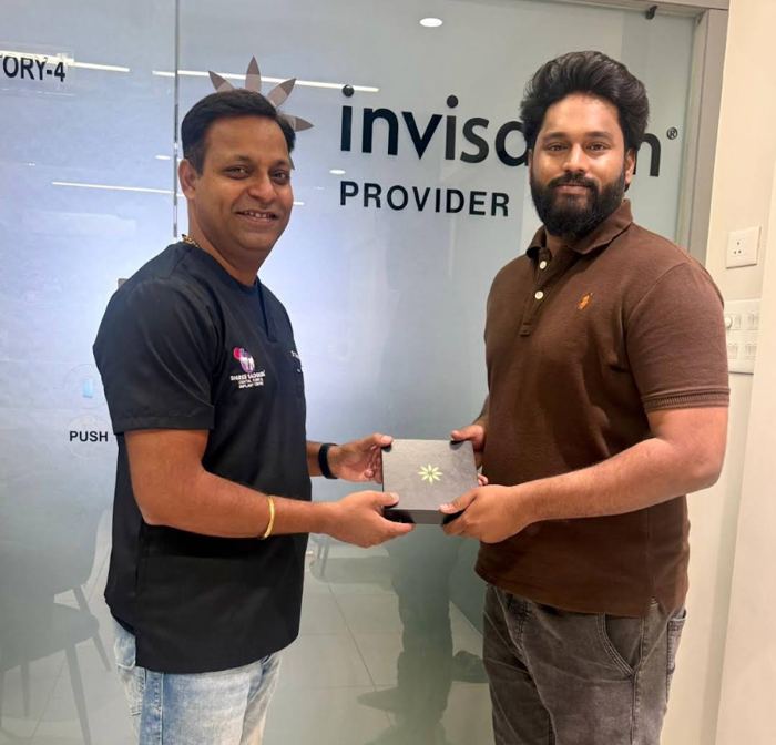 Patient with Dr. Ganesh Garud at Invisalign Provider centre